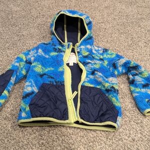 Cat & Jack Navy and Lime Fleece Jacket